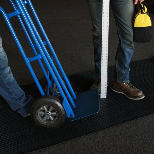 Rubber-Cal Composite Rib Corrugated Rubber Floor Mats, 1/8" Thick x 3ft x 2ft Roll - size: 3ft x 2ft