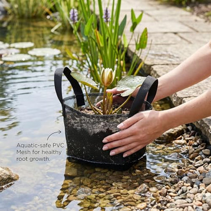 4PCS Aquatic Plant Pots, Reusable PVC Pond Planting Bags with Sturdy Handles, Aquatic Plant Baskets, Grow Bags for Island Live Aquarium Flowers, Convenient to Storage (Square) - size: Square