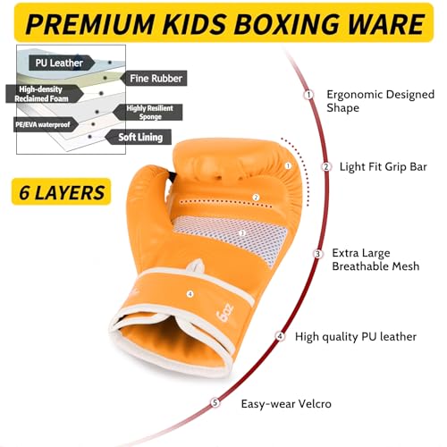 Boxing Gloves for Kids & Toddler & Youth - color: New Pineapple, size: 4oz
