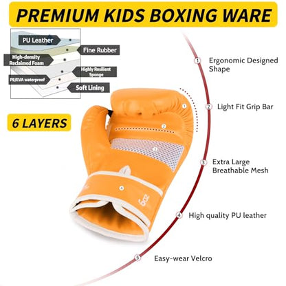 Boxing Gloves for Kids & Toddler & Youth - color: New Pineapple, size: 4oz