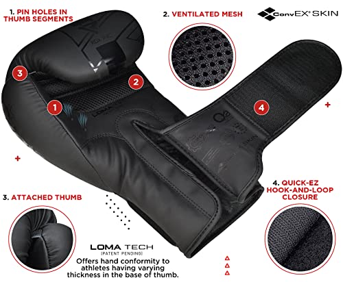 RDX Kids Unfilled Punching Bag Set 2FT, Non Tear Maya Hide Leather Kara Junior Hanging Bag for Kickboxing MMA Muay Thai Taekwondo Karate BJJ Strength Training, Home Gym Equipment - color: BLACK