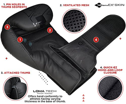 RDX Kids Unfilled Punching Bag Set 2FT, Non Tear Maya Hide Leather Kara Junior Hanging Bag for Kickboxing MMA Muay Thai Taekwondo Karate BJJ Strength Training, Home Gym Equipment - color: BLACK