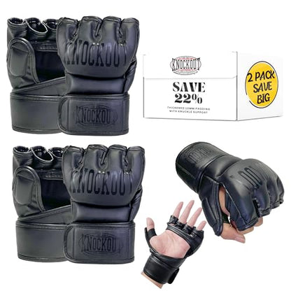 Boxing Gloves 2 Pack Best UFC MMA Gloves for Boxing, Grappling, Kickboxing, Kids MMA Gloves with Ultimate Thick Padding Protection for Training & Competition - size: Medium