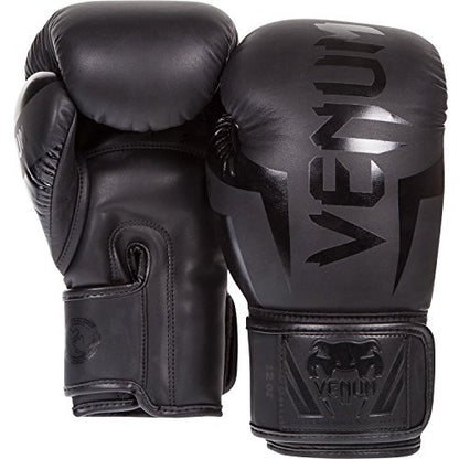 Venum Elite Boxing Gloves - color: Black, size: 12-Ounce