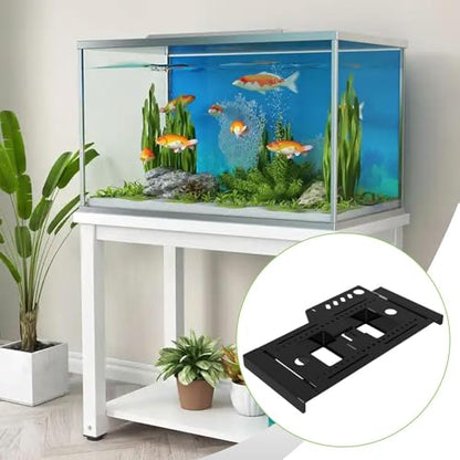 Fish Tank Storage Rack Organizer with Tool Storage Holder Retractable Accessories Structure Easy to Install Suitable for Aquarium Professional, Black