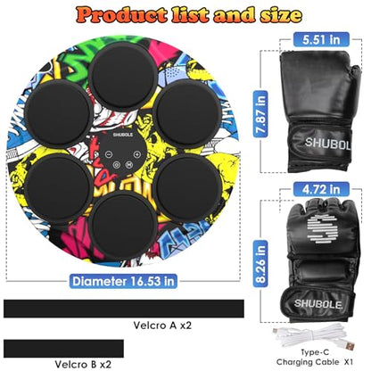Music Boxing Machine for Kids & Adults - Wall Punching Pad with Lighting, 9-Speed Bluetooth Boxing Game with Gloves, Wall Mounted Exercise Equipment, 2026 Upgrade Boxing Equipment for Kids Age 6+ - color: Hip-Hop