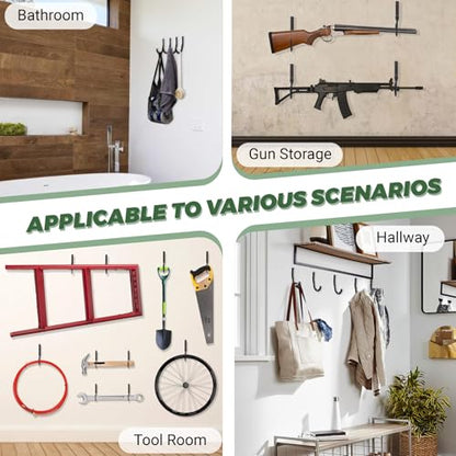 Gun Rack Hook for Gun Safe Shelf Gun Safe Accessory with Cable Lock Hole, Gun Hanger Pistol Organizer for Storage Display - style: 2 Pairs