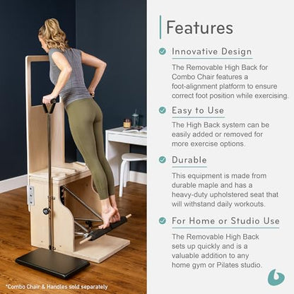 Removable High Back for Combo Chair, Pilates Chair Equipment, Balanced Body