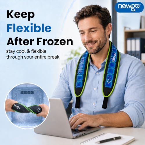 NEWGO Neck Ice Wrap – 45-Min Cooling Relief for Pain & Hot Flashes