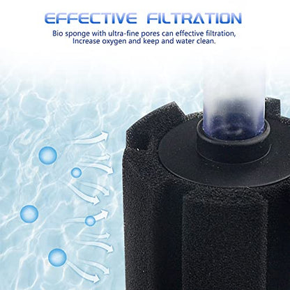 WMYCONGCONG 6 PCS Aquarium Sponge Filter Fish Tank Aquarium Soft Biochemical Sponge Filter for 10-20 Gallon Breeding Fry Betta Shrimp Fish Tank