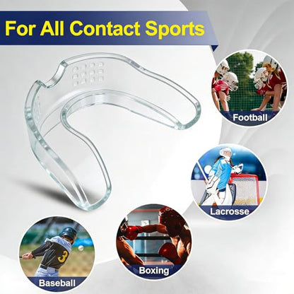 BBTO 10 Pack Adult Moldable Sports Mouth Guard with Perforation(Clear) - color: Clear