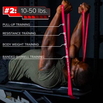 Assisted 41" Pull-Up Band, Resistance & Stretch, Powerlifting & Pull-up Assist Loop (Single Band) - style: #2 (10-50 lbs)