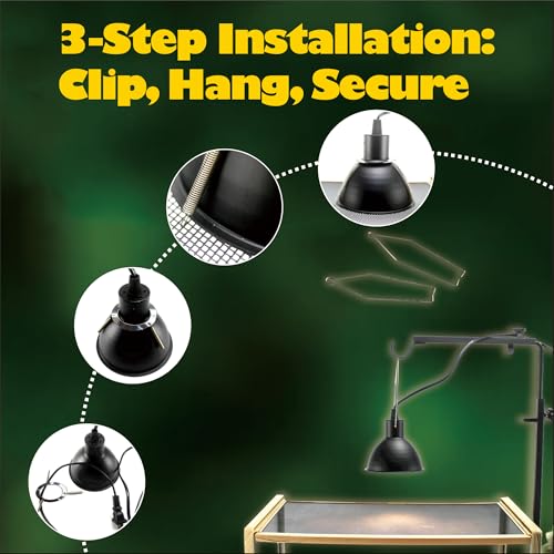 Upgraded Mounting Spring Clips for Reptile Habitat Lighting Domes (2 Pack) - Universal Terrarium Lid Clamps, Secure Heat Lamp Dome Lock Stainless Steel Material - size: 2Pack