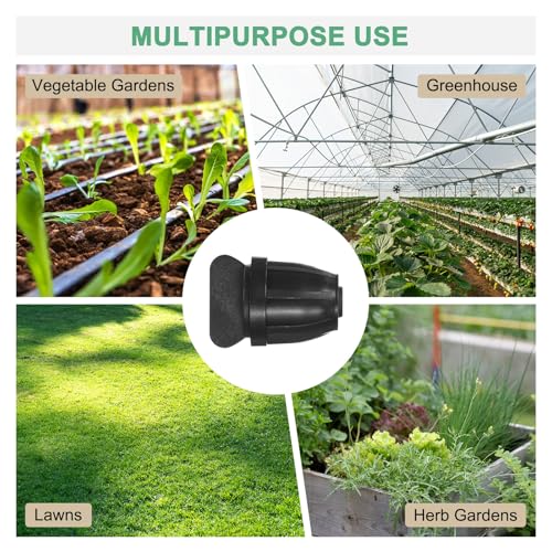 M METERXITY 20-Pack Drip Irrigation Barbed Locking Fittings, 3/8 Inch End Caps Tubing Connector Plastic Coupling for Greenhouse/Aquarium/Garden Watering System, Drip Irrigation Parts