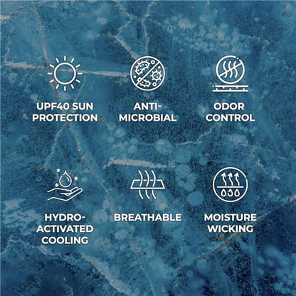 SHAKEitCOOL Original Cooling Towel – Be Cool in Style - Heat Relief, Soft, Lightweight, Sun Protection, Easy Clean - Perfect for Biking, Running, Yoga, Gym, Gardening - Green Topo - color: Green Topo