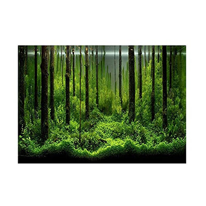 PVC Fish Tank Background Adhesive Underwater Forest Tank Background Poster Backdrop Decoration Paper (24.02x16.14in)