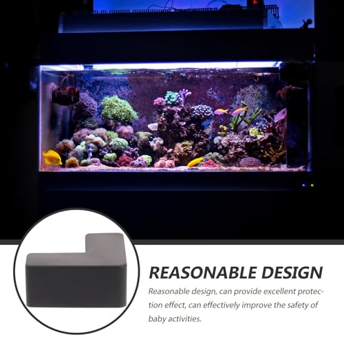 YARNOW 6pcs Black Silicone Fish Tank Corner Protectors Anti-Collision Bumpers Pet Carrier Edge Guards Medium Size Safety Bumper for Aquarium and Home Use