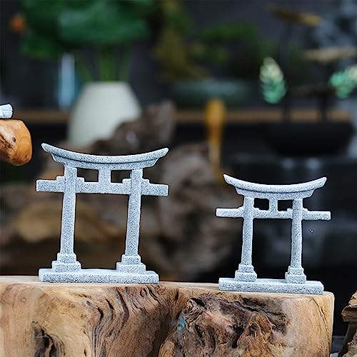 Fish Tanks Decoration Aquariums Japanese Torii Gate Ornament Garden Landscape Hideouts Cave House Dollhouse Accessories, 7.1x2.3x8.3cm - size: 7.1x2.3x8.3cm