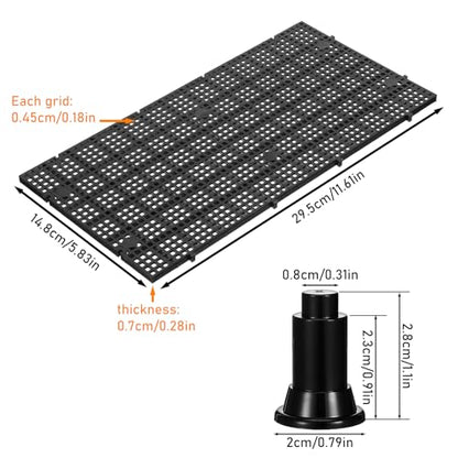 10Pcs Plastic Aquarium Grid Egg Crate with Brackets, Fish Tank Divider Panel for Bottom Filtration, Tank Separation and DIY Aquascaping