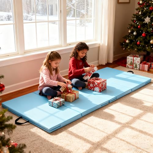 Gymnastics Mat, 3x6FT / 4x8FT 2" Thick Kids' Folding Tumbling Mat - color: 3x6FT-Light Blue