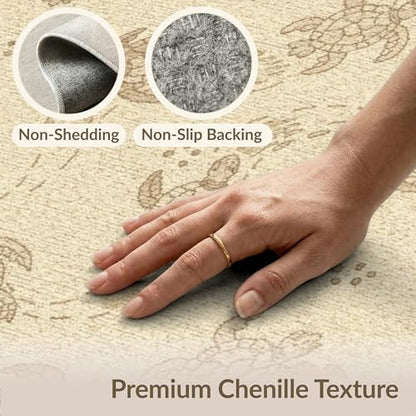 9'x12' Washable Flatwoven Rug, Cream Beachy Bubble Stain Resistant Massive Carpet for Dining Room, Basement, Large Office, Non-Slip Chair-Friendly Mat | Ref:1955150 - color: Beige/Pattern 20, size: 9' x 12' (Rectangular)