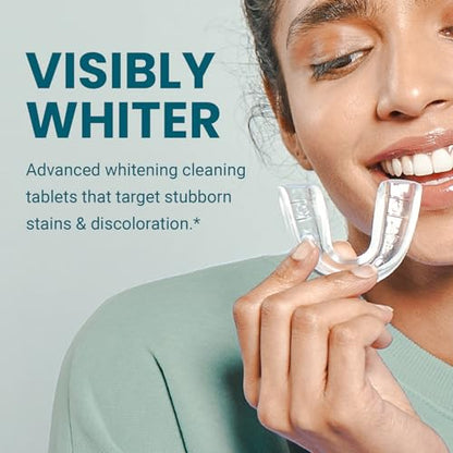 Overnight + Whitening Retainer Cleaner Tablets, Mint, 4 Month Supply by M3 | Compatible with Retainer Cleaner Machine & Ultrasonic Retainer Cleaner, Helps Remove Tough Stains, Buildup, Odors & Plaque - size: Overnight Whitening (120 Count)