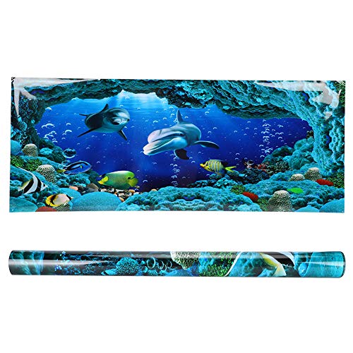 Background Poster Decorative Sea World Paintings PVC Sticker Landscape for Aquarium Fish Tank (61 * 30cm) - size: 61*30cm
