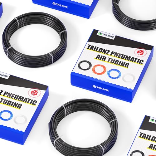 TAILONZ PNEUMATIC Black 10mm OD 6.5mm ID Polyurethane PU Air Hose Pipe Tube Kit 10 Meter 32.8ft - color: Black, size: 10mm OD/32.8ft/10m