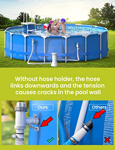 [PATENTED] SUMMERBUDDY Pool Hose Adapter for Above Ground Swimming Pool, Pool Replacement Parts with Plunger Valve and Pool Pipe Holder Pool Pump Parts 2 Pack - color: 2 Pack, size: 2 Pack