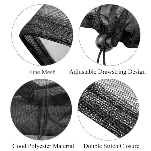 150cm/59in Mesh Cover for Rain Barrels, Rain Barrel Net Cover with Drawstring, for Round Rain Barrels, Outdoor Garden Water Collection Buckets Tank Protector, Black