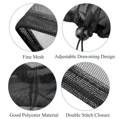 150cm/59in Mesh Cover for Rain Barrels, Rain Barrel Net Cover with Drawstring, for Round Rain Barrels, Outdoor Garden Water Collection Buckets Tank Protector, Black