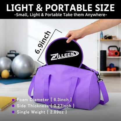 ZILLEEN Exercise Sliders for Working Out Pilates Fitness Discs 2pcs - color: Purple