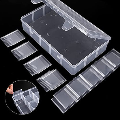 SGHUO 3 Pack 15 Grids Large Plastic Storage Organizer Box,15 Compartments with Dividers for Tackle Box, Beads, Washi Tape, Ribbon, Crafts, Art Supply 10.9X6.5X2.2inch