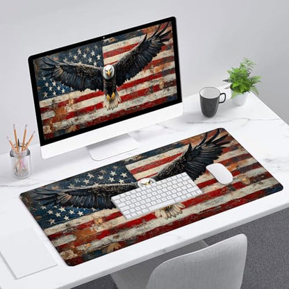 American Flag Gaming Mouse Pad Desk Pad USA Flag XL Mouse Pad Large Mousepad Extended Laptop Keyboard Mat Gaming Desk Pad Mouse Mat Office Computer Keyboard Laptop Home 31.5"x11.8" - color: American Flag_005, size: 11.8" x 31.5"