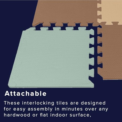 We Sell Mats Interlocking Foam Floor Tiles - 3/8" Thick Sage Mix 36-Pack - color: Sage Mix, size: 36 Square Feet (36 Tiles)