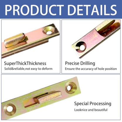 4 Set Bed Rail Fasteners Heavy Duty Bed Rail Brackets Bed Frame Rail Hardwa-5 INCH（Screws Included）