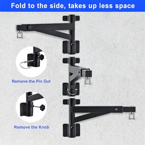 Kipika Heavy Bag Hanger Wall Mount Punching, Heavy Duty Boxing Bag Bracket for Home Gym Indoor Training, Adjustable & Rotatable Punching Bag Bracket for Boxing, Muay Thai - color: E- Adjustable length 17"-25"