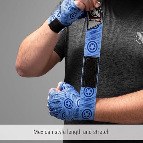 Hayabusa Marvel Hero Elite Mexican Style Boxing Hand Wraps for Men & Women - color: Captain America