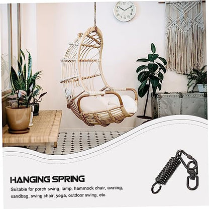 KESYOO 1 Set Swing Chair Spring Springs Tension Outdoor Hammock Garden Patio Swing Sandbags Sand Bag Spring Kit Swing Chair Hanging Rings Hanging Chair Spring Carbon Steel Black