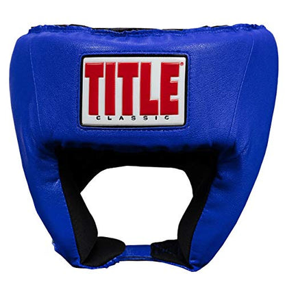 TITLE Boxing Classic USA Boxing Competition Open Face Headgear - Approved for Sparring & Competition; Protects Face & Chin - color: Blue, size: Small