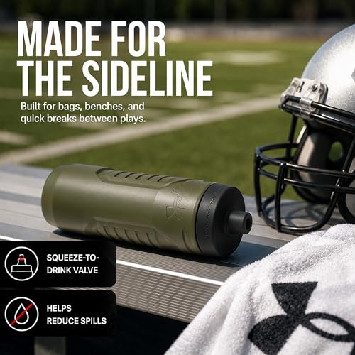 Under Armour Squeeze Water Bottles, 32 oz Water Bottles, Sideline Sports Water Bottle with Quick-Shot Lid, Quick & Easy Hydration, Gym Water Bottles, Squeeze Bottle, 1 32oz - color: Marine Green
