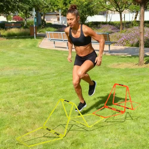 Trapezoid Agility Rings for Speed Training & Agility Footwork Training Speed Hurdles Ladder with Carrying Bag - size: 12 Rings