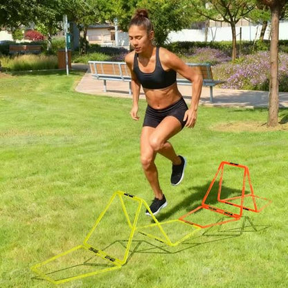Trapezoid Agility Rings for Speed Training & Agility Footwork Training Speed Hurdles Ladder with Carrying Bag - size: 12 Rings