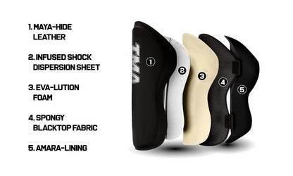 TMA Shin Guards Kickboxing Muay Thai, Premium Leather, Leg Instep Protection Pads, MMA Martial Arts Kicking Sparring Training Gear, BJJ Karate Boxing Taekwondo - size: Large