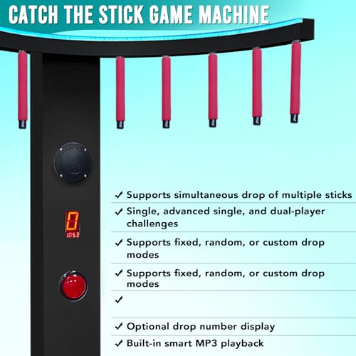 Hand Eye Coordination Training Game, Catch Stick Arcade Game Machine - color: Black