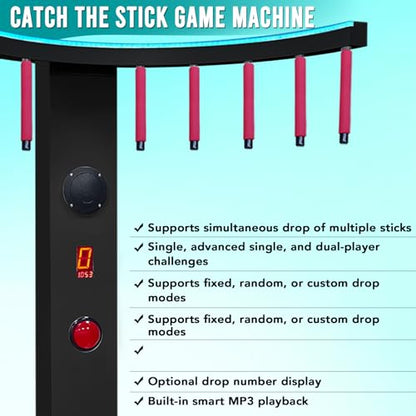 Hand Eye Coordination Training Game, Catch Stick Arcade Game Machine - color: Black
