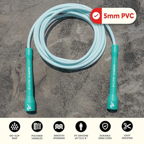 Elite Jumps Core 5mm, PVC Adjustable Skipping Rope - color: Silver