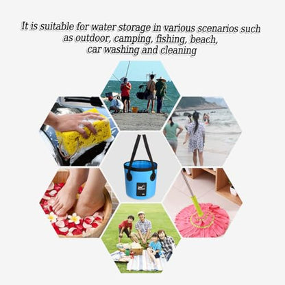 Collapsible Bucket with Handle,Car Wash Bucket Foldable Water Storage Container for Camping Fishing Beach Gardening, Portable Laundry Wash Basin for RV Cleaning Supplies