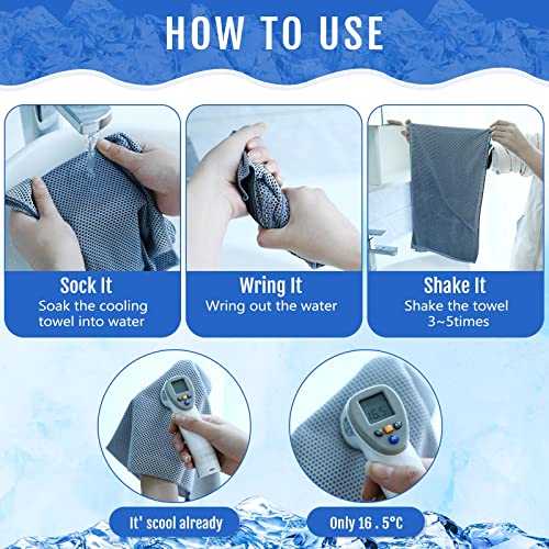 Hosuly 30 Pack Cooling Towels 40"x12" - color: Light Gray