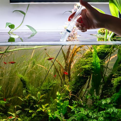 LINLAN 15.7-in Stainless Steel Aquarium Plant Fertilizer Injector Kit - Includes a Stainless Steel Long Needle and Two Syringes (5 ml + 20 ml) for use with Aquatic Plants. - size: 15.7in